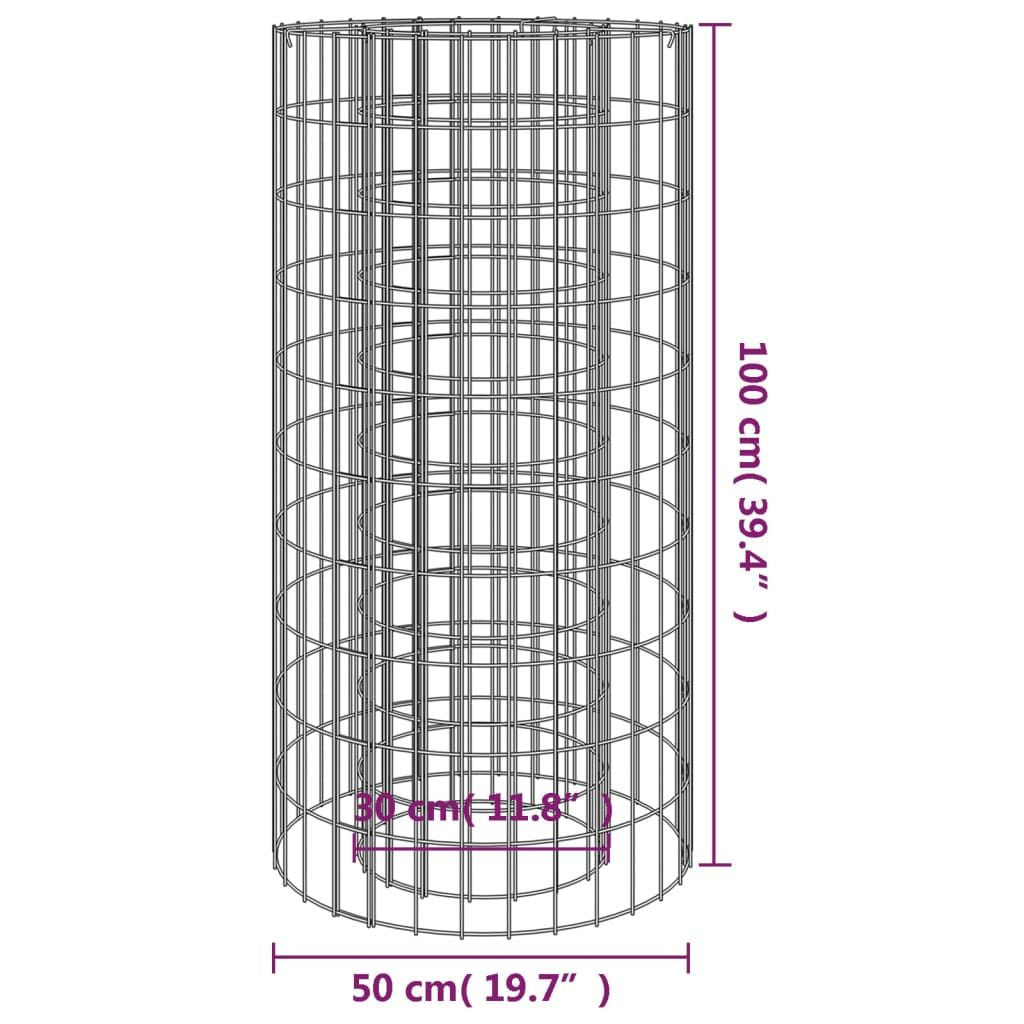 Gabion Fire Pit Ø 19.7" Galvanized Iron