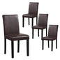 [SET OF 4] Upholstered Kitchen Dinette Chairs with Wood Frame