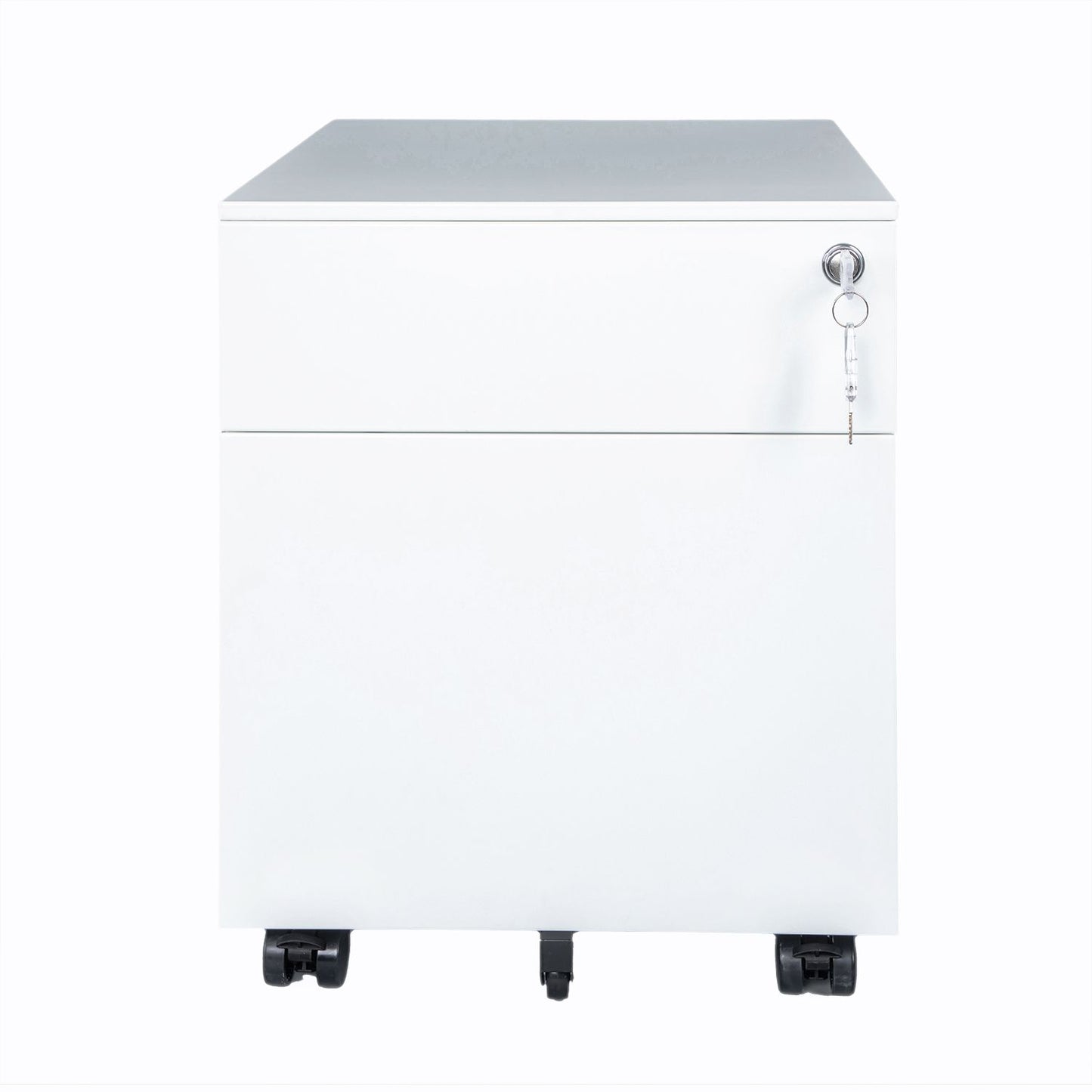 2 Drawer Mobile File Cabinet with Lock Metal Filing Cabinet for Legal/Letter/A4/F4 Size, Fully Assembled Include Wheels, Home/Office Design