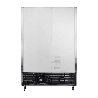 54"W Commercial Refrigerator 2 Section 2 Solid Door Stainless Steel Reach-in Refrigerator 42.2 Cu.ft. Upright Fan Cooling Refrigerator for Restaurant, Bar, Shop, Home, Garage, Business, Kitchen, Resid