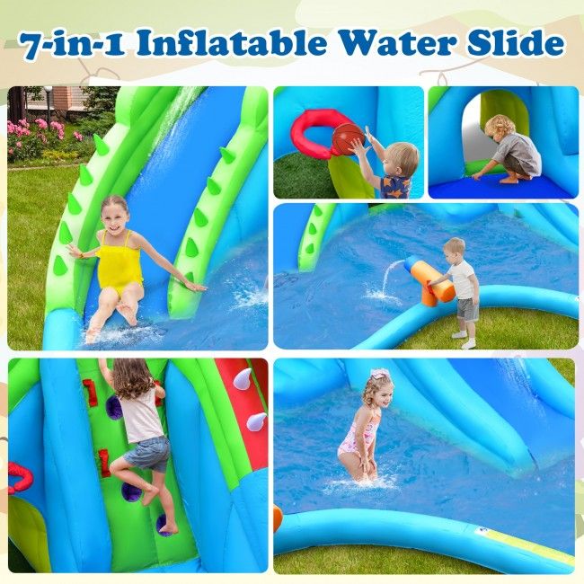 7 in 1 Inflatable Bounce House with Splashing Pool