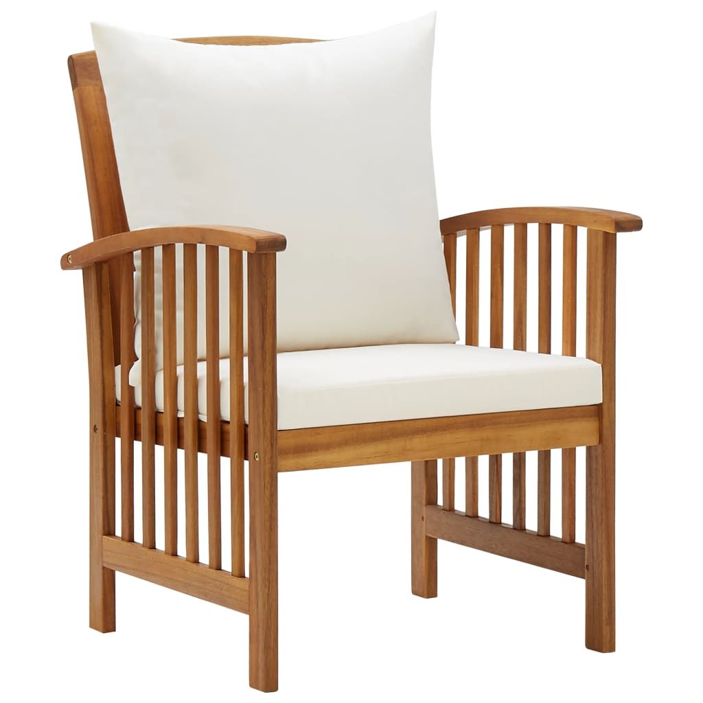 Patio Chairs with Cushions 2 pcs Solid Acacia Wood