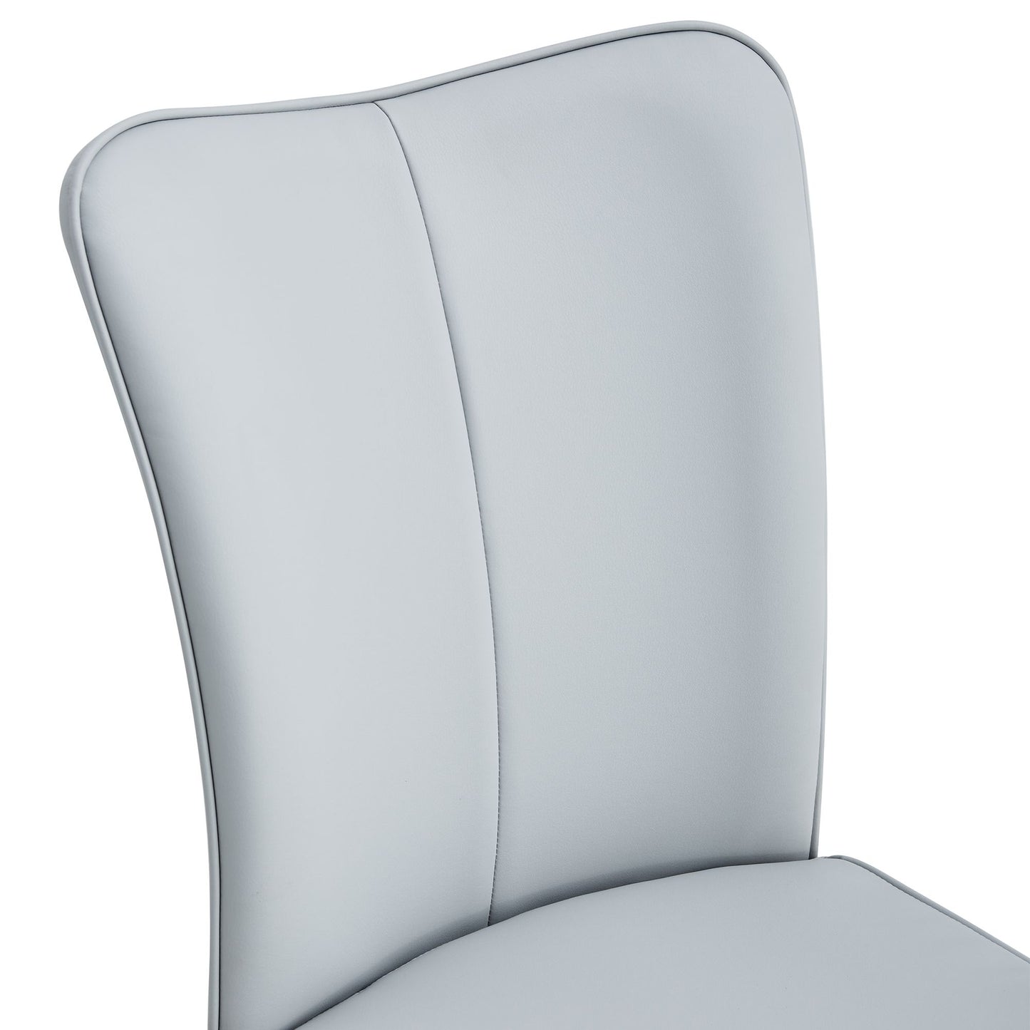 [SET OF 4] Modern minimalist light grey dining chairs and office chairs.