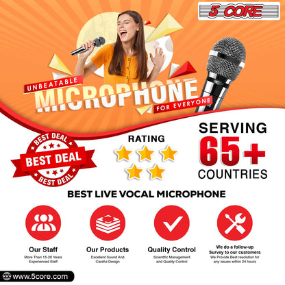 5 CORE Microphone Dynamic Vocal Handheld Mic